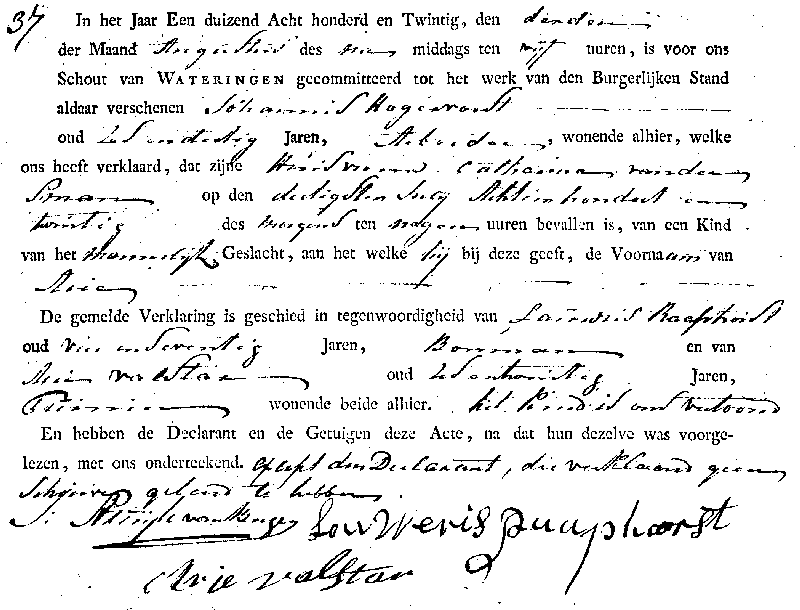 18200803 geb akte 37 Arie zv J Hogervorst - C vd Sman